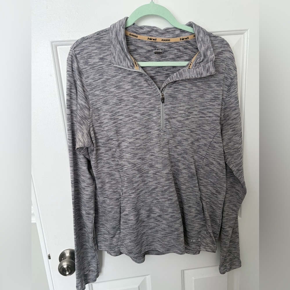 Women’s Quarter Zip Gray Long Sleeve Top